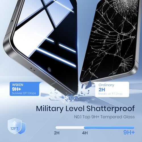 WSKEN für Samsung Galaxy S25 FE für Panzerglas Sichtschutz - [24°Privacy][Auto Staubentfernung] 9H+Militär-Sicherheitsglas Volle Abdeckung Schutzfolie,Anti Fingerabdruck,Anti-Bläschen,Fast Unsichtbar