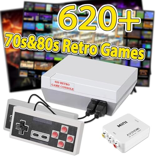 SHEPUDRUC Retro Gaming Console with 620+ Built-in Games, 2026 Classic Retro Game Console AV And HDMI...