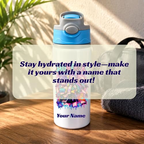 Image of Customized KPOP Name Printed Aluminium Water Bottle 600ml for Kids | School Sipper Bottle | Personalized Gift for Birthday, Rakhi | Return Gifts for Kids, Brother, Sister
