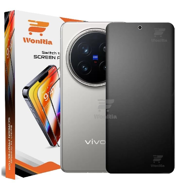 Image of WonRia 1 Pack - Premium Matte UV Tempered Glass For Vivo X200 Pro 5G Curved Screen Protecor Guard Fingerprint Compatible Edge to Edge - Installation Kit