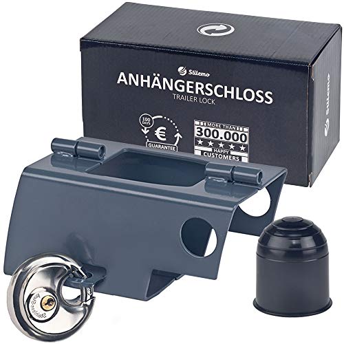 Antivol D'attelage De Remorque - Serrure Avec 2 Clés, Compatible Attelages 1-7/8", 2" Et 2-5/16", Noir
