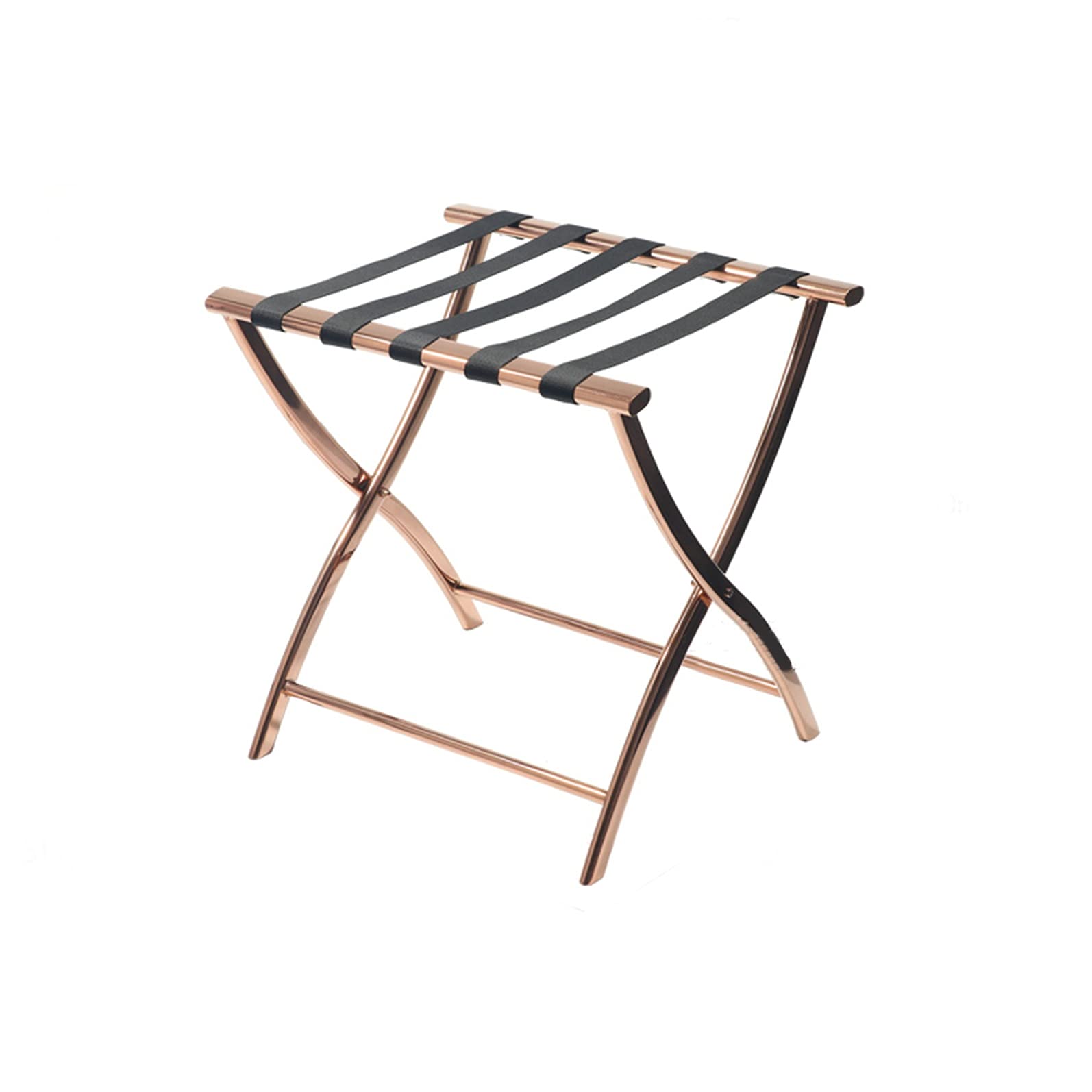 Étagère de rangement pour bagages d'hôtel au design épuré en métal inox