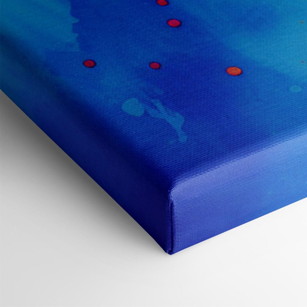 Canvas for Living Room. Vibrant Brushstrokes of The Digital Sea: A Red-Hued Fish's Artistic Swim, 27 x 18 inch Canvas Wall Art - Contemporary Masterpieces - Zen Wall Decor