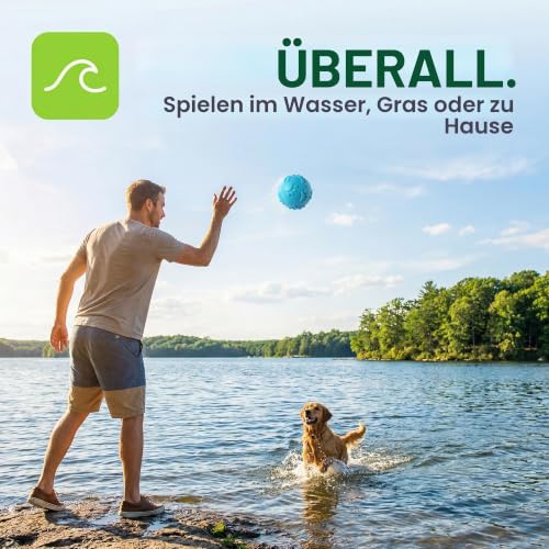 BRRDAQU 3 Stück Hundespielzeug Ball Unzerstörbarer Hundeball 6 cm Quietschball aus TPR Hund Kauspielzeug Schwimmfähig für Pool Training für Mittelgroße Und Kleine Hunde(Blau Rosa Grün)