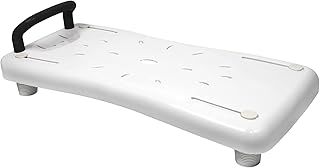 CEEDIR 70x31cm Badewannenbrett Badewannensitz für Senioren Einstellbar 41-63cm Wannensitz Sitzbrett Wannenbrett für Badewanne Duschbrett Stuhl für Badezimmer -Schwarz Griff