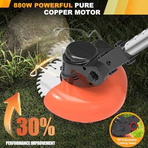 Cordless Weed Wacker, Electric Weed Eater Battery Powered with 2X 4.0ah 21v Battery, 5 in 1 Weed Wacker Cordless 5 Types of Cutting Blades, Brush Cutter for Lawn Yard Garden. by Cn2lxya - Image 6