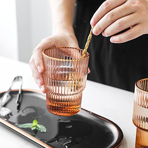 Everest Global Hand Blown Ribbed Vintage Water Glass 8.8 Oz Home Decor Adorable Tumbler Drinking Water Glassware Gifts For All Occasions(Tumbler) #TOP2