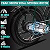 Dual Battery Electric Bike for Adults,48V46AH Long Range Cargo Electric Bicycle Up to 200 Mile,3000W Dual Motor 20"x4" Fat Tires All Terrain Ebike Max 31Mph,Hydraulic Brakes Double Seat Commuter EBike #2