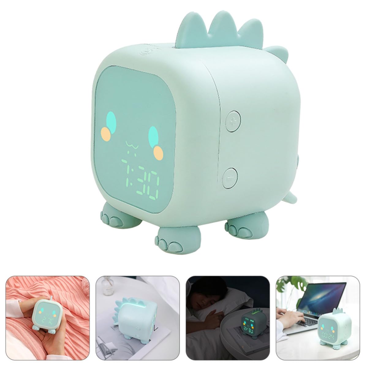 Reloj Despertador Inteligente Voz, Diseño Animal de Plástico, Función Estable y Duradera, Adecuado Dormitorio Infantil