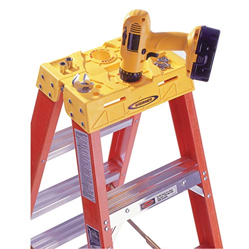Werner (T6204) Twin Step Ladder, Fiberglass, Orange, 4' Length, 19.92" Width, 9" Height #TOP1