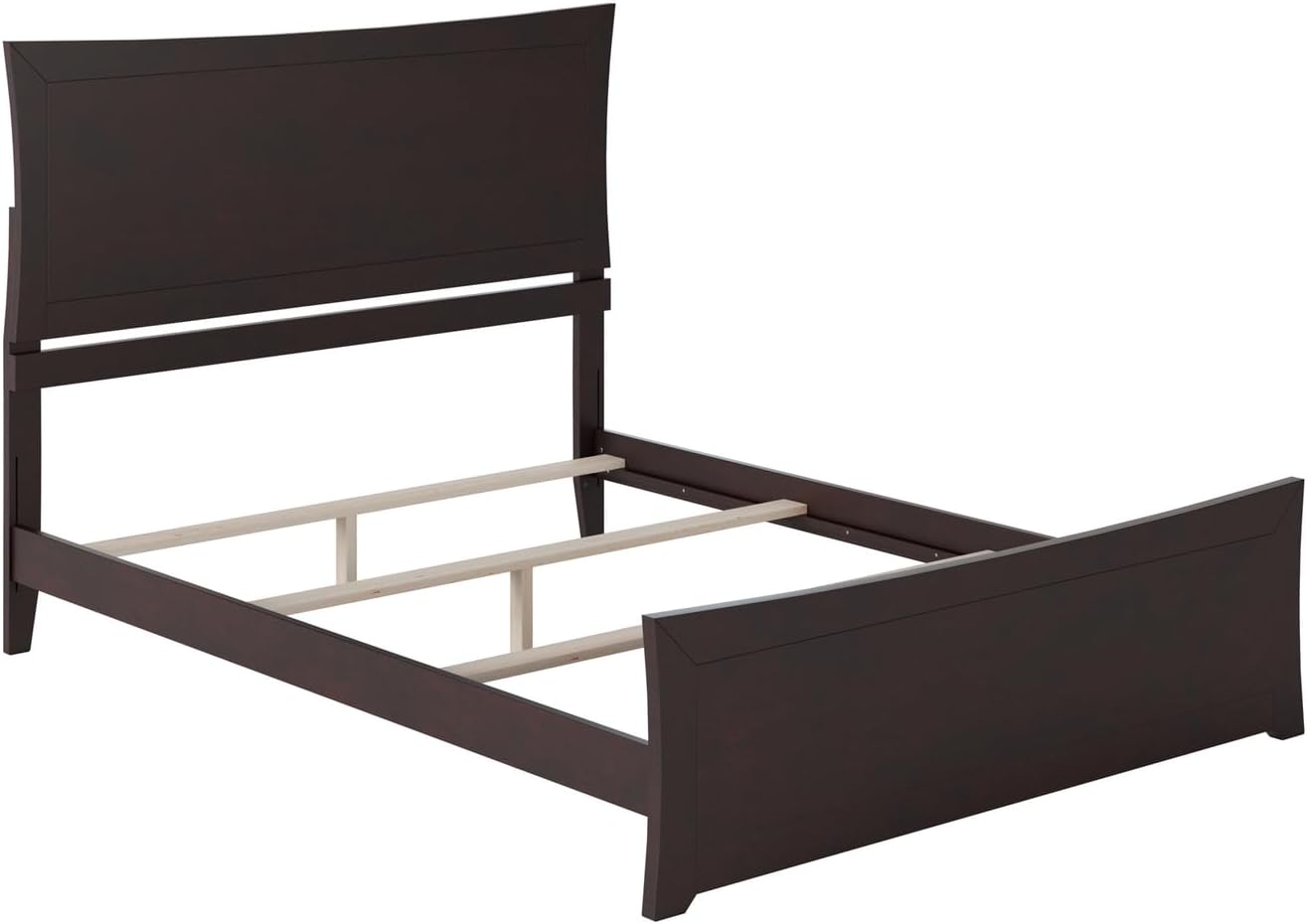 HomeStock Queen Foundation Bed with Matching Footboard in Espresso