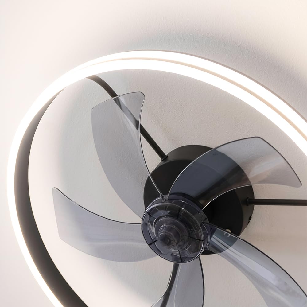 Cecotec Ventilatore da Soffitto con Luce EnergySilence LampAero 650 FlowLight. Luce Anulare a LED, 20 W, Diametro 55 cm, Telecomando, Timer Fino a 8 Ore, 3 Velocità, 5 Pale, Estate/Inverno