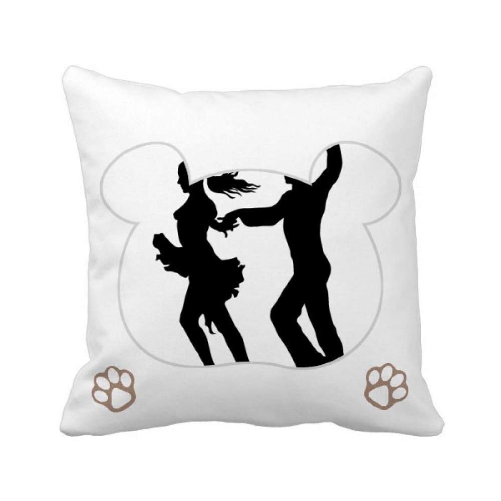 Housse de coussin carrée Dancer Duet Bear pour décoration de salon chic