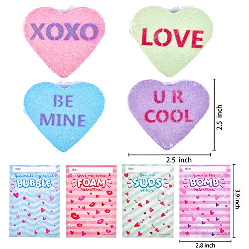 Joyin 12 Packs Valentine’s Day Heart Shape Bath Bomb With Cards For Valentine Party Favors, Valentine Exchange Gifts, Valentine’s Greeting Cards #TOP1