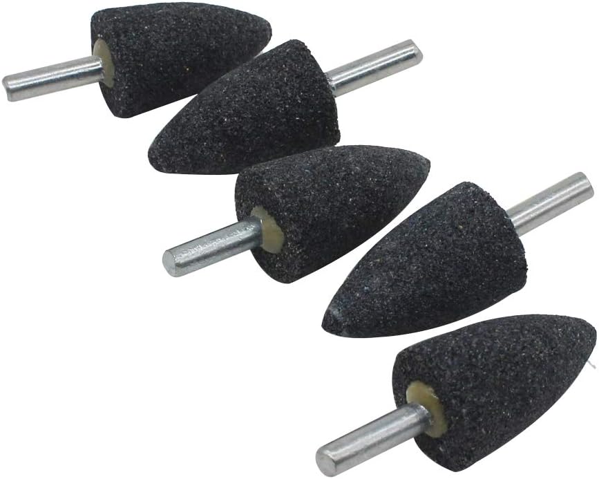 Auniwaig Abrasive Grinding Bits - 1/8" Shank, 6mm Cone Head Stones For Rotary Tools