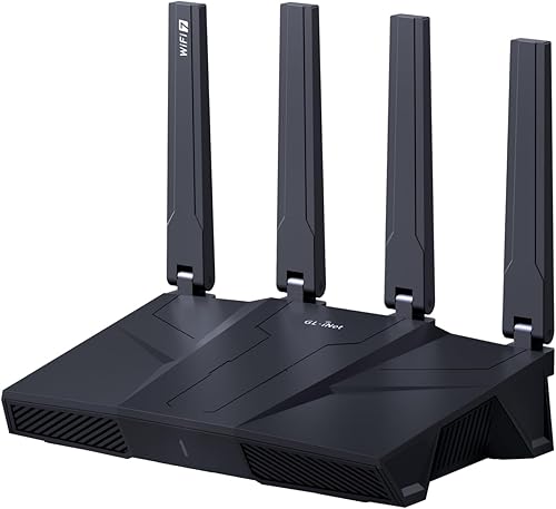 GL.iNet GL-BE9300 (Flint 3) Router WiFi 7 de tres bandas, enrutador WiFi para juegos de alta velocidad de 6 GHz para Internet inalámbrico, largo
