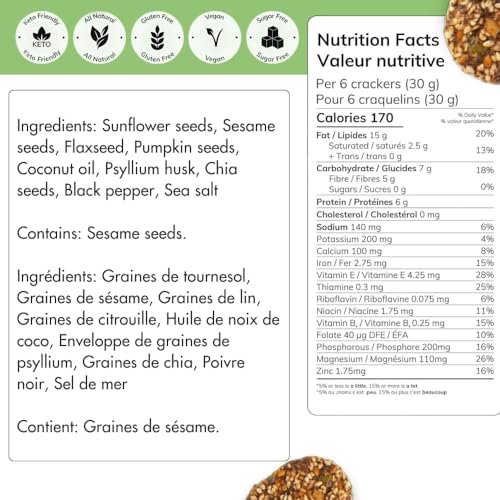 Image of The Low Carb Co High Protein Seed Crackers, Cracked Black Pepper, 4-Pack