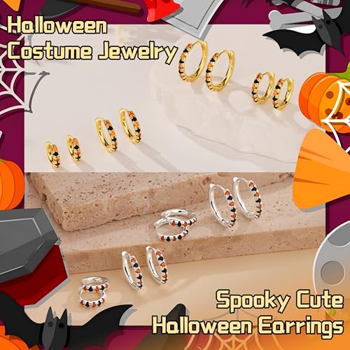Image of Small Gold Huggie Hoop Earrings Set for Women Men Hypoallergenic 14K Plated Stack Cartilage Earrings, Sterling Silver Multiple Piercing Lightweight Mini Thin Cute Dainty Trendy Jewelry Gifts for Women