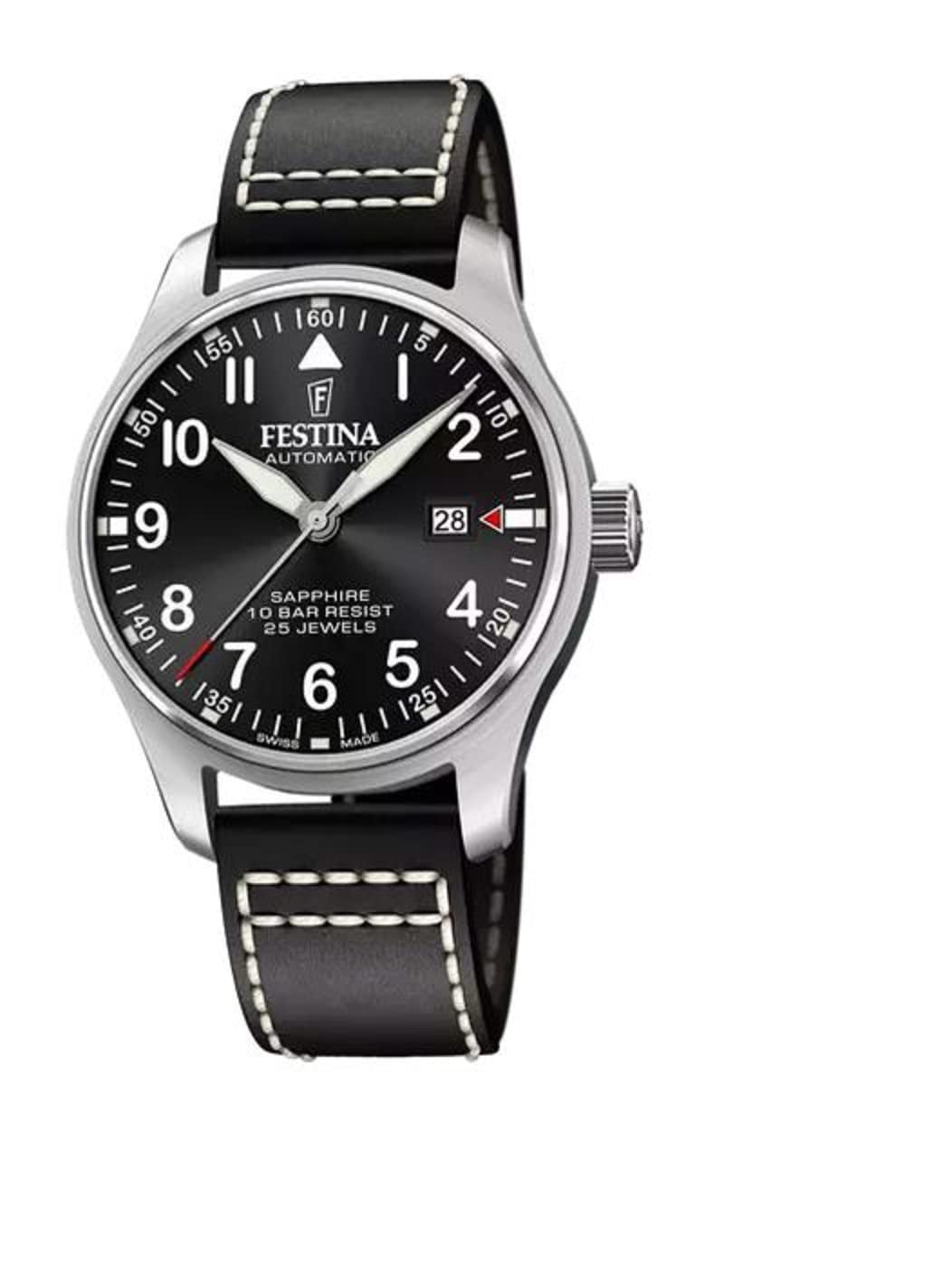 Festina Orologio Uomo F20642/4, Cassa In Acciaio Nero 47 Mm, Cinturino In Silicone, Impermeabile 10 Bar