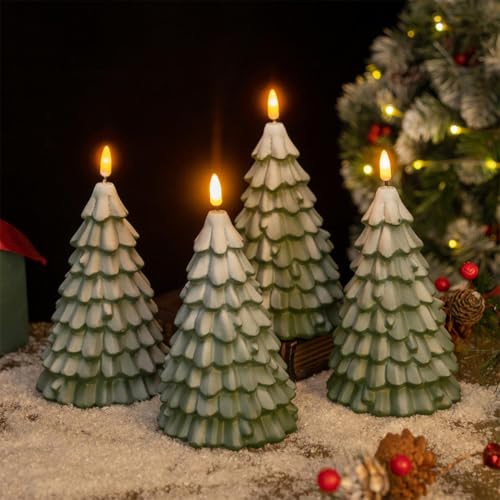 2 Pcs Christmas Tree Night Light Christmas Decorations 6.7x4.2x4.2 In | Decorative Nightlight for Mantel Shelf Bedside Lights for Bedroom Decor Desktop Ornaments Holiday Gifts for Friends Family - image 7