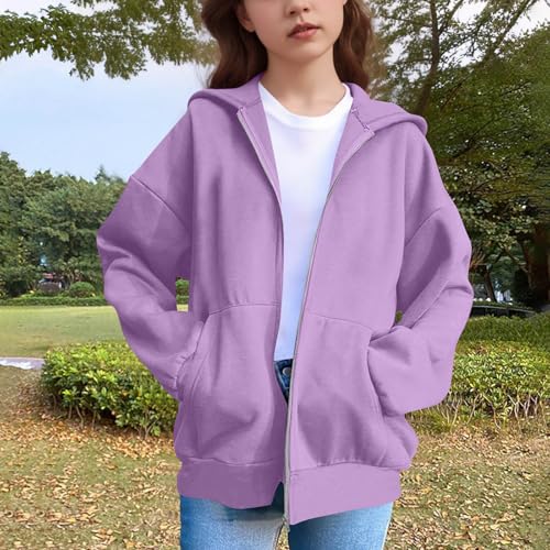 Cat Hoodies for Girls Long Sleeve Zipper Up Casual Drop Shoulder Cute Sweatshirts Fall Winter Teen Girl Clothes2