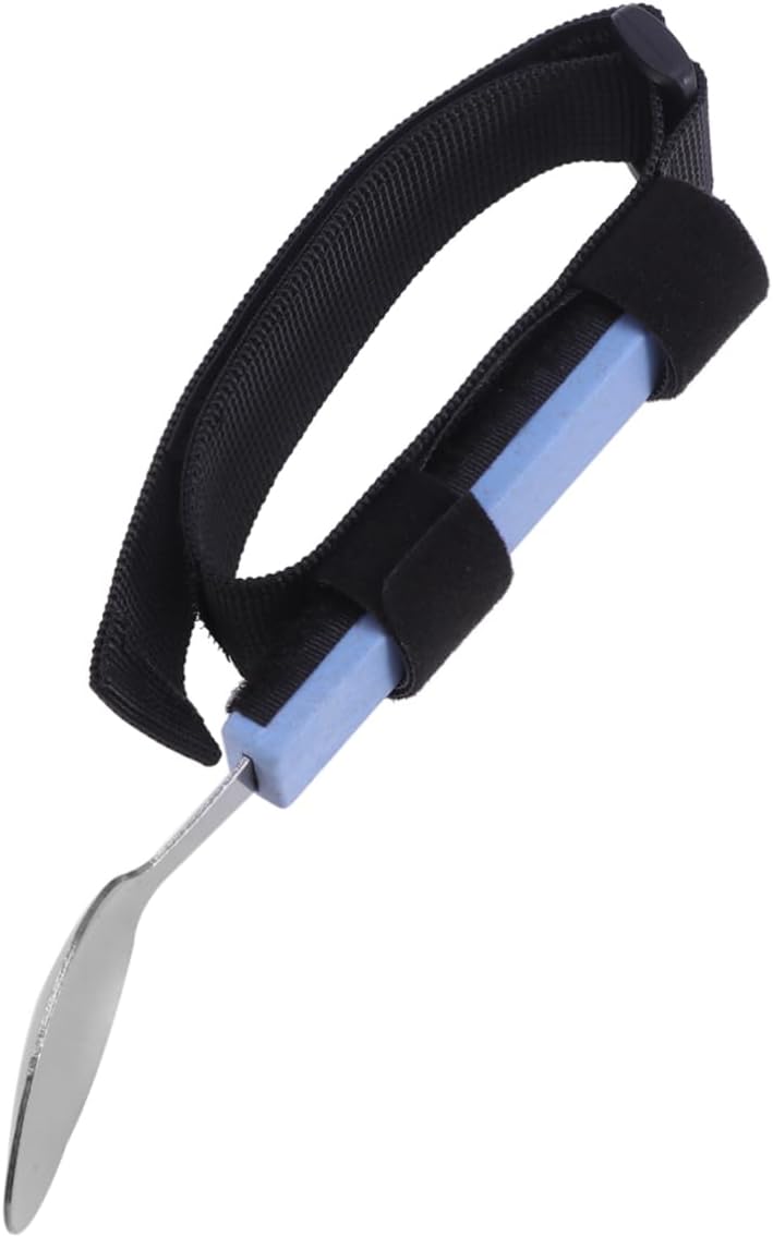 KOMBIUDA 1pc Adjustable Strap Spoon for Disabled Elderly Handicapped Ergonomic Eating Utensils Easy Cleaning -Term Use for Home Nursing Homes Hospitals