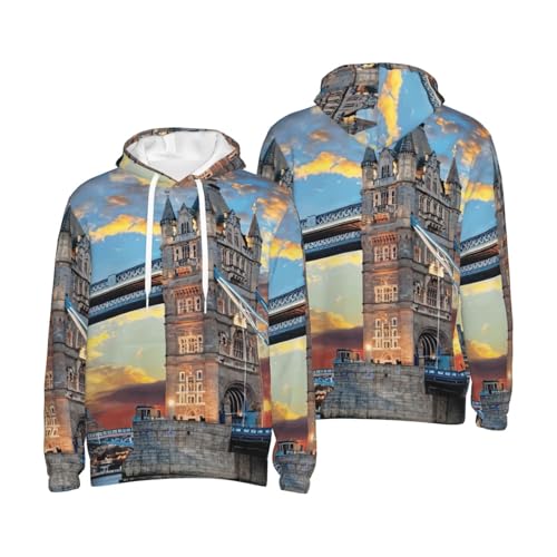 Sweat à capuche homme anti-plis EdWal pull polyester Tower Bridge confortable