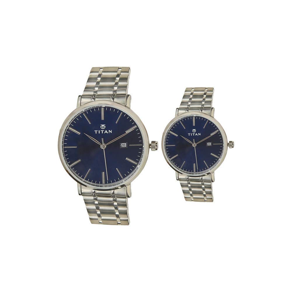 Titan Unisex Metal Modern Bandhan Analog Blue Dial Watch-Nn9400294202Sm01/Np9400294202Sm01, Band Color-Silver (B07S35LF61) Amazon Price History, Amazon Price Tracker