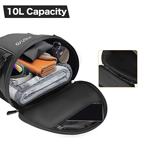 Mosiso Motorcycle Tail Bag Multifunctional Waterproof Polyester Storage Saddle Bag, 10L Outdoor Sports Motorbike Rear Seat Light Tank Bag Tool Carry Bag With Shoulder Strap, Black #TOP1