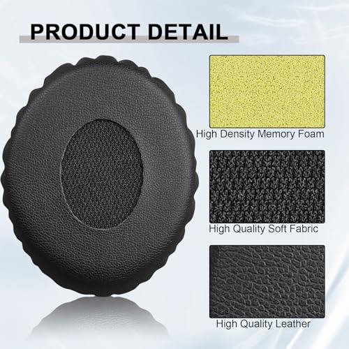 Repuestos de Almohadillas para Audífonos Bose QuietComfort QC 3 y OE1 On-Ear, Cubiertas de Almohadillas de Cuero Negro para Reparación miniatura 5