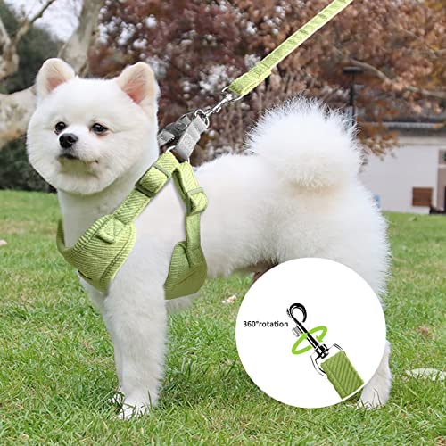 TRUEIN Puppy Harness for Small Dogs Adjustable, No Pull, Reflective, Step In Vest Harness Leash Set, S/M/L, Corduroy - Image 4
