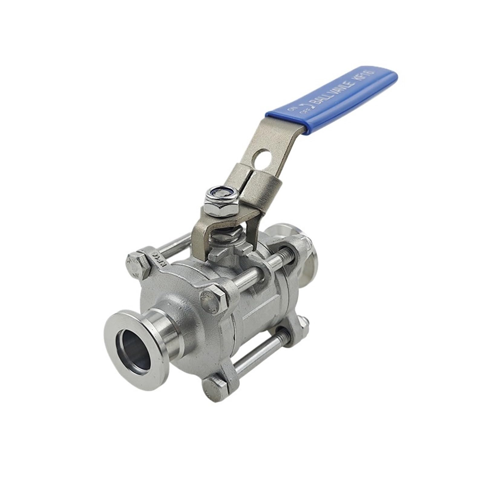 Válvula de bola manual de alto vacío KF40 de 3 piezas, acero inoxidable 304, detección de fugas de helio, brida de vacío