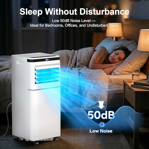Image of Electactic 8050 BTU Portable Air Conditioner for Fast Cooling, 4-in-1 Indoor AC Unit with Dehumidifier & Fan Modes, Powerful Personal AC for Rooms up to 350 Sq.Ft., Smart Remote & 24H Timer