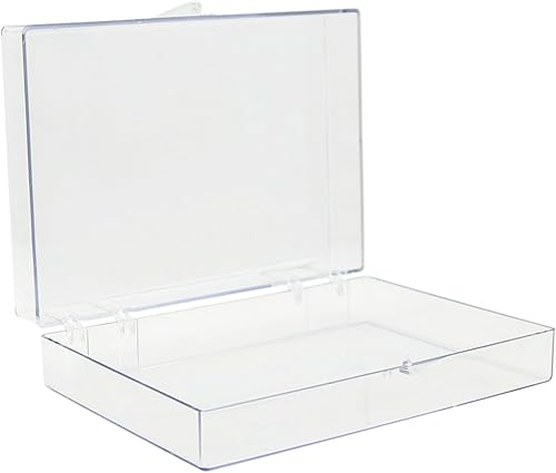 Miniatura 11 de Paquete de 10 recipientes de plástico transparente con bisagras, cajas de almacenamiento de recuerdos, 3 1/2 pulgadas de largo x 2 9/16 pulgadas de