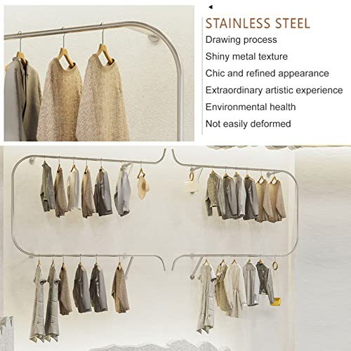 Portant à vêtements en acier inoxydable pour boutique et dressing