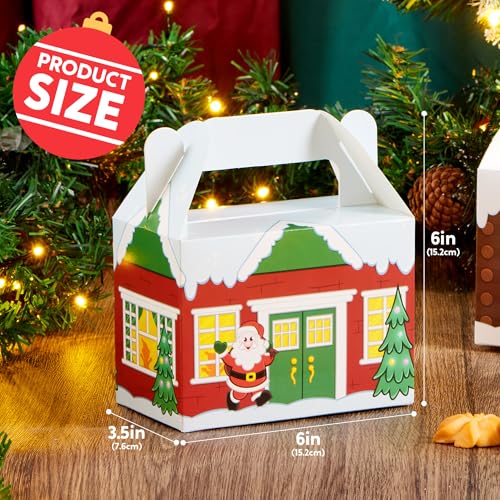 image for JOYIN 24 PCS 3D Christmas House Cardboard Treat Boxes for Holiday Xmas