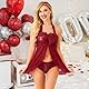 BKEPDY Negligee Damen Sexy Reizwäsche Set Nachthemd Damen Sexy Body Suit Spitze Lingerie Women Sexy BH Mit Bügel Sexy Kleid Desouses Für Frauen Erotische Unterwäsche(Weinrot/M)