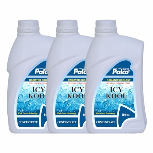 Image of PALCO Icy Kool Radiator Coolant for Car 500ml (Pack of 3, Advanced Low Freezing Point Antifreeze Green Concentrate Coolant for Engine