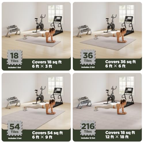 Image of AIRHOP 18 PCS Gym Floor Mat, EVA Foam Puzzle Gym Mat, High-Density Interlocking Foam Floor Tiles for Home Gym, Play Workout Garage Kitchen Flooring 12.6 inchx12.6 inchx0.4 inch