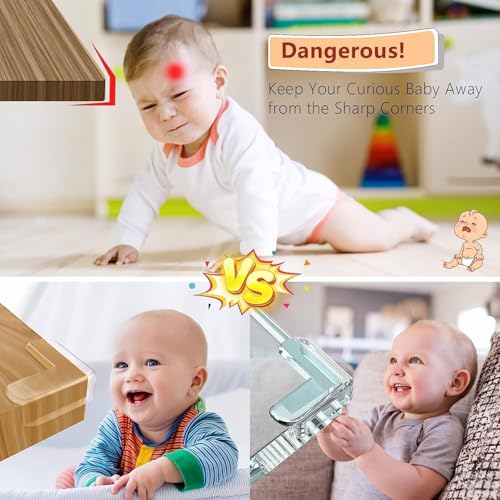 Image of Shivstor 3 PCS Corner Protector for Sharp Edges Transparent Baby Proofing Guards Soft Silicone & PVC Table Corner Protectors for Kids, Bed, Furniture Edge Protection Child Safety Bumper (3PCS)