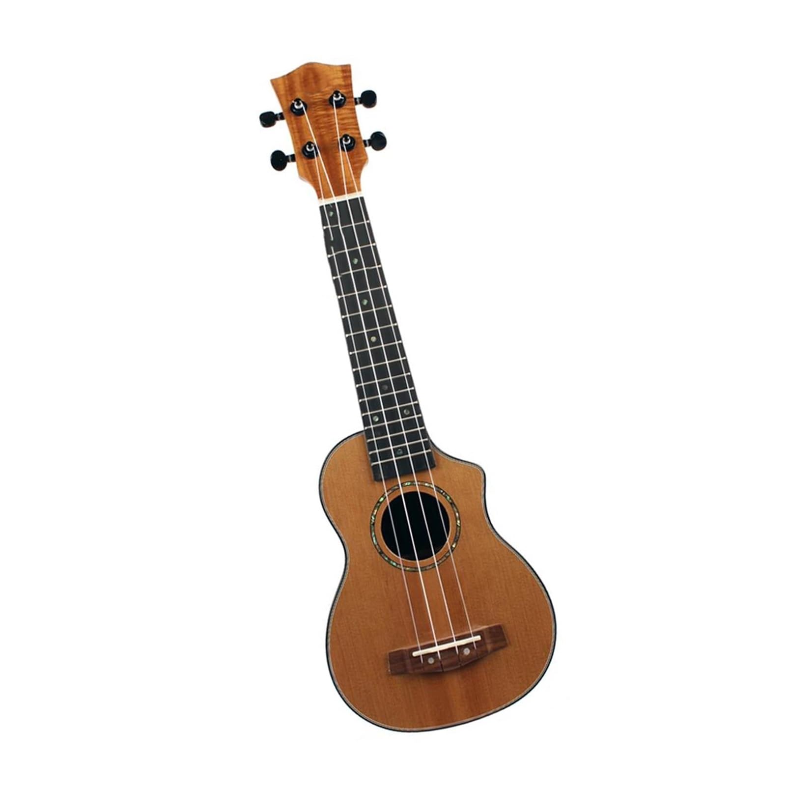 Ukulele Lucido A Spalla Mancante In Legno Massello Adatto Per L'uso Professionale Di Strumenti A Corda Ukulele
