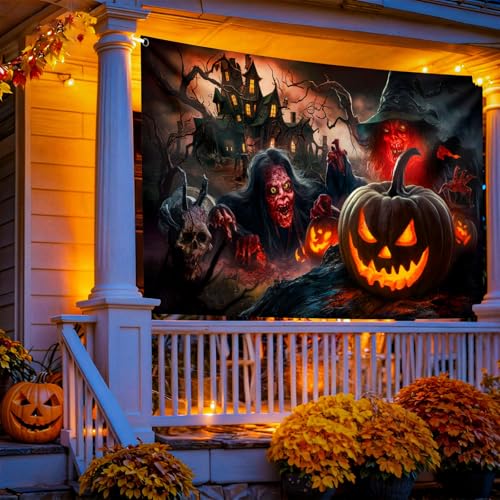 Happy Halloween Banner | 71 x 43 Inch Spooky Pumpkin