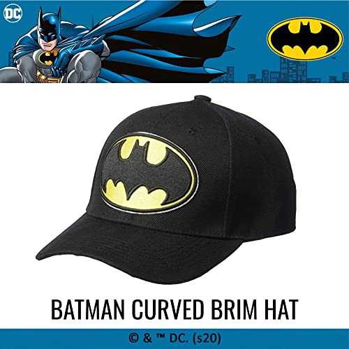 Concept One Dc Comics Batman Baseball Hat, Embroidered Logo Adjustable Cap With Curved Brim, Black, One Size #TOP1