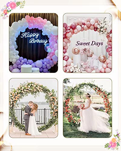 8Ft Balloon Arch Stand,Circle Balloon Arch Frame,Golden Round Metal Wedding Arch,Metal Round Balloon Arch Kit Decoration,Balloon Stand For Birthday Party Decoration, Wedding Decoration, #TOP4