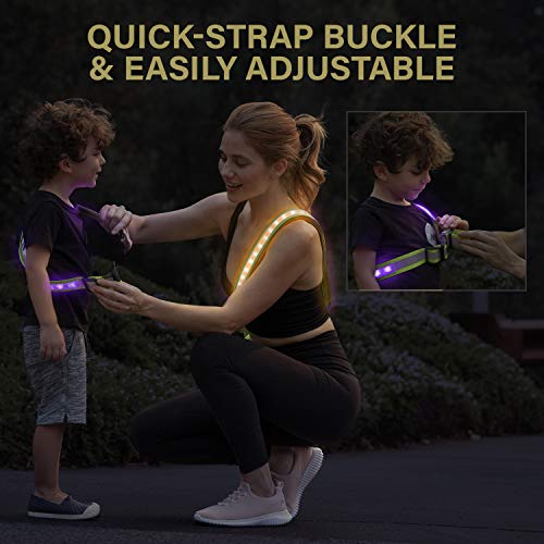 Illumiseen LED Belt 2.0 – Illuminating & Reflective Running Gear - with 8 Bright LED Colors, Perfect Running Lights for Runners, for Walking or Cycling at Night - Waterproof & USB Chargeable Battery