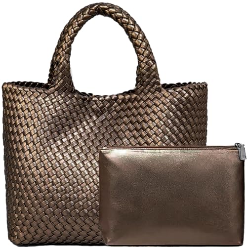 Image of JINMANXUE Fashion Woven Bag Shopper Bag Travel Handbags and Purses Women Tote Bag Large Capacity Shoulder Bags