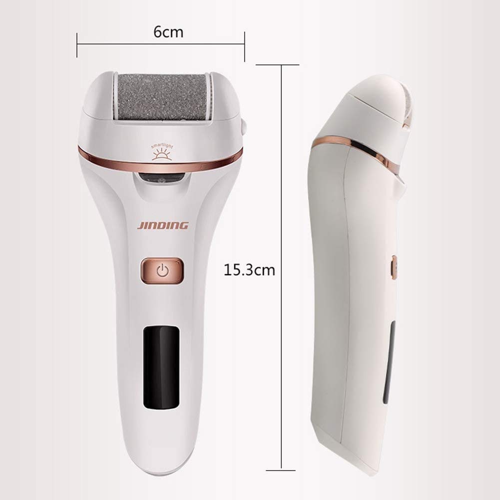 Éliminateur de callosités électriques, Aspiration sous Vide et 3 têtes de Rouleau pour Talons fissurés et Peau sèche fissurée et Morte