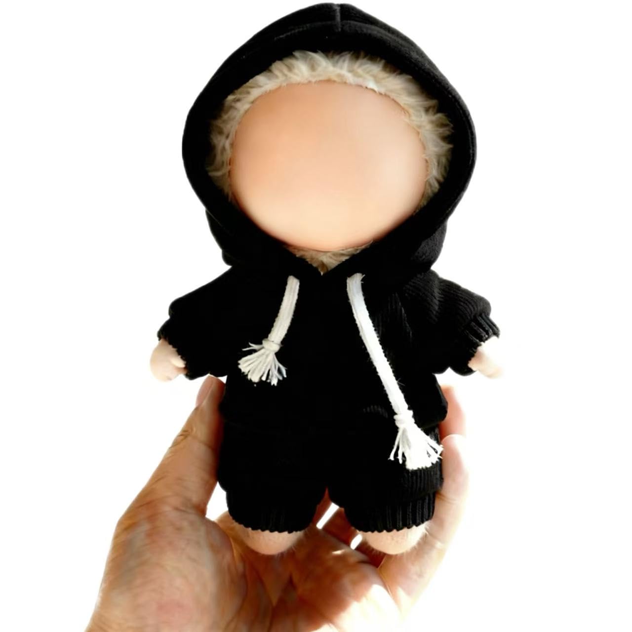17cm Doll Hoodies Clothes Outfit Set, Casual Style Costumes for 17cm Dolls Dress up Unique Style, Cute and Premium Dolls Outfit Accessories (Black Sweatshirt)-image-4