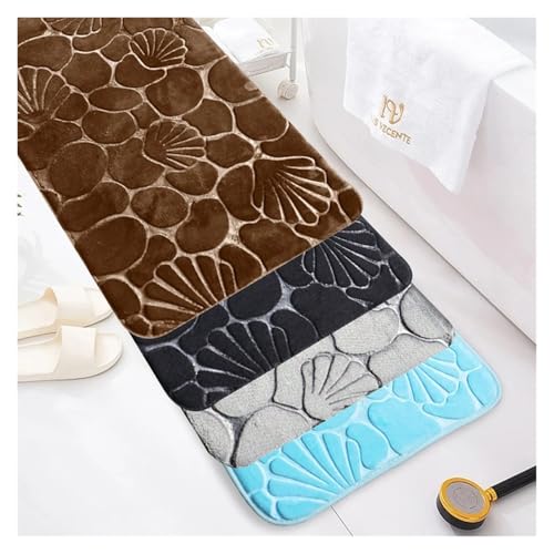 Tapis de bain super absorbant et antidérapant bleu ciel 50x80 cm - 3