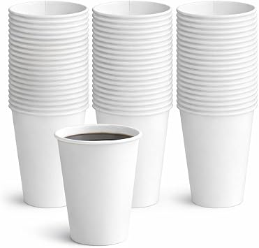Paper Coffee Cups, 12oz, 100 Pack